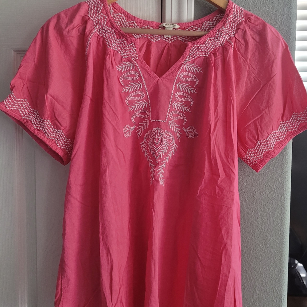 Sonoma Pink Embroidered Women's Top